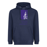 Navy Western Illinois College Heavyweight Hoodie - artisFamous