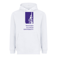 White Western Illinois College Heavyweight Hoodie - artisFamous