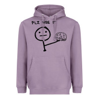 Lavender Plz Use It Text Graphic Heavyweight Hoodie - artisFamous