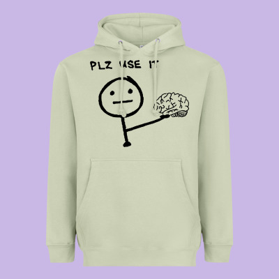Plz Use It Text Graphic Heavyweight Hoodie Designed By Artisfamous
