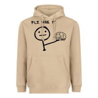 Mushroom Plz Use It Text Graphic Heavyweight Hoodie - artisFamous