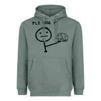 Sage Plz Use It Text Graphic Heavyweight Hoodie - artisFamous
