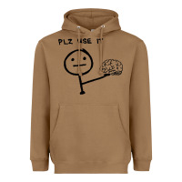 Toasted Coconut Plz Use It Text Graphic Heavyweight Hoodie - artisFamous