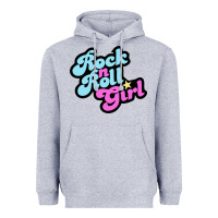 Heather Grey rock n roll girl Heavyweight Hoodie - artisFamous