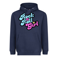 Navy rock n roll girl Heavyweight Hoodie - artisFamous