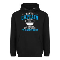 Black captain funny boating sailing Heavyweight Hoodie - artisFamous