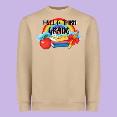 Back To School Hello Third Grade 3200x2400 Heavyweight Sweatshirt Designed By Adodesignshop