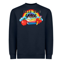 Navy back to school hello third grade 3200x2400 Heavyweight Sweatshirt - AdoDesignShop