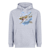 Heather Grey flying tigers Heavyweight Hoodie - artisFamous