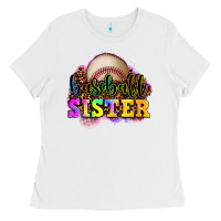 White baseball sister Ladies Tee - OliviaCreatesArt