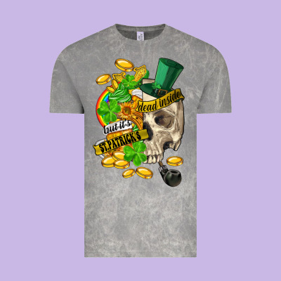 When You Are Dead Inside But Its St.patricks Vintage Tee Designed By Fadigitalartstudio