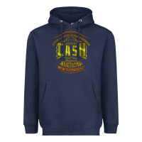 Navy Johnny Cash Music Heavyweight Hoodie - artisFamous