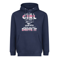 Navy mustang i m a girl who drives a mustang Heavyweight Hoodie - artisFamous