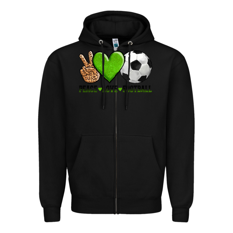 Peace Love Soccer Zipper Hoodie by AdoDesignShop | Teevron