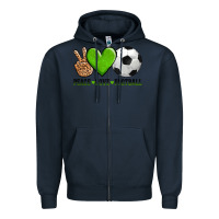 Navy peace love soccer Zipper Hoodie - AdoDesignShop