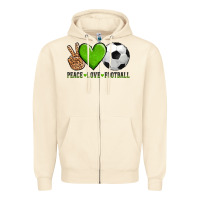 Sandshell peace love soccer Zipper Hoodie - AdoDesignShop