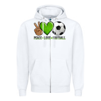 White peace love soccer Zipper Hoodie - AdoDesignShop
