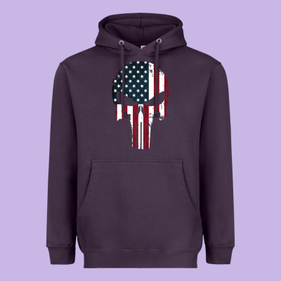 The Punisher American Flag Heavyweight Hoodie Designed By Artisfamous
