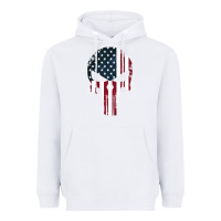White the punisher american flag Heavyweight Hoodie - artisFamous