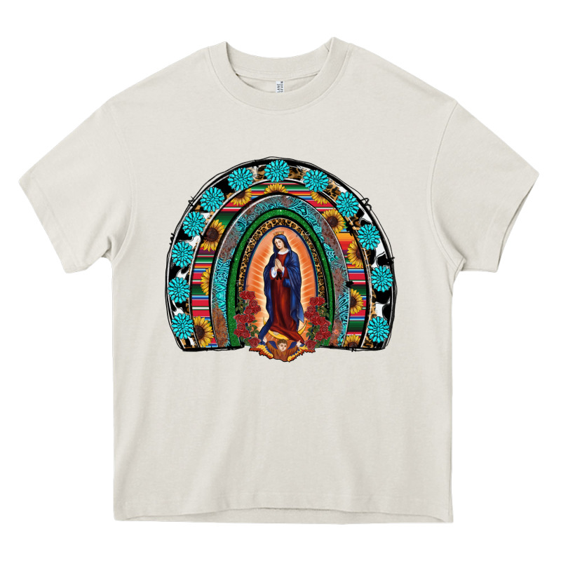 Lady Of Guadalupe Rainbow Heavy Core Tee by RanaPortraitStore | Teevron