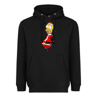 Black Homer Claus Christmas Heavyweight Hoodie - artisFamous
