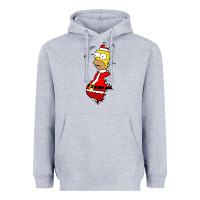 Heather Grey Homer Claus Christmas Heavyweight Hoodie - artisFamous