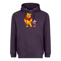 Plum Winnie the Pooh Piglet Heavyweight Hoodie - artisFamous