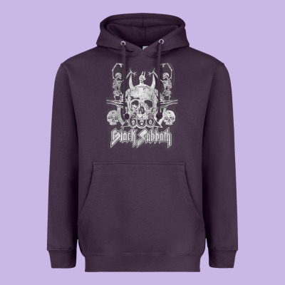 Black Sab.bath Official Vintage Dancing Skele Heavyweight Hoodie Designed By Artisfamous
