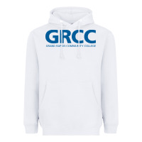 White Grand Rapids Community College Heavyweight Hoodie - artisFamous
