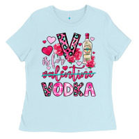 Baby Blue v is for vodka Ladies Tee - OliviaCreatesArt