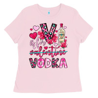 Bubblegum Pink v is for vodka Ladies Tee - OliviaCreatesArt