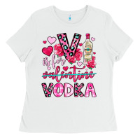 White v is for vodka Ladies Tee - OliviaCreatesArt