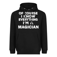 Black i know everything i'm a magician Heavyweight Hoodie - artisFamous