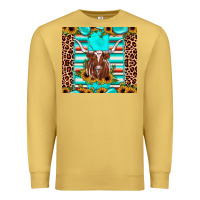 Antique Gold texas longhorn sunflower gemstone Premium Sweatshirt - JahusDesignShop