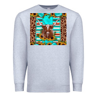Heather Grey texas longhorn sunflower gemstone Premium Sweatshirt - JahusDesignShop
