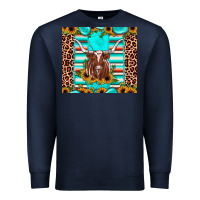 Navy texas longhorn sunflower gemstone Premium Sweatshirt - JahusDesignShop