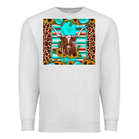 Oatmeal Heather texas longhorn sunflower gemstone Premium Sweatshirt - JahusDesignShop