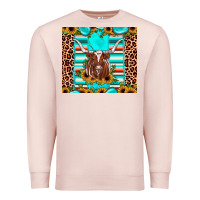 Pale Pink texas longhorn sunflower gemstone Premium Sweatshirt - JahusDesignShop