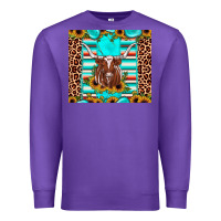 Purple texas longhorn sunflower gemstone Premium Sweatshirt - JahusDesignShop