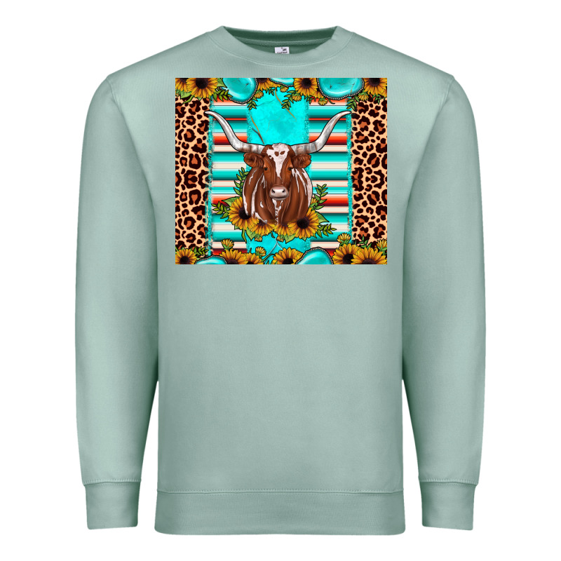 Texas Longhorn Sunflower Gemstone Premium Sweatshirt by JahusDesignShop | Teevron