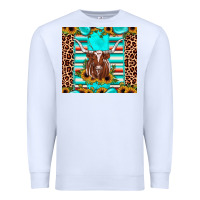 White texas longhorn sunflower gemstone Premium Sweatshirt - JahusDesignShop