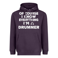 Plum i know everything i'm a drummer Heavyweight Hoodie - artisFamous