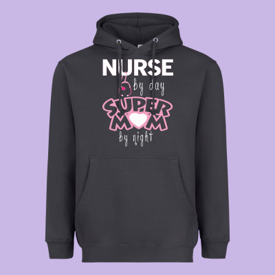 Nurse By Day Super Mom By Night Heavyweight Hoodie Designed By Artisfamous