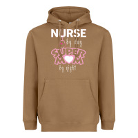Toasted Coconut nurse by day super mom by night Heavyweight Hoodie - artisFamous