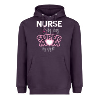Plum nurse by day super mom by night Heavyweight Hoodie - artisFamous