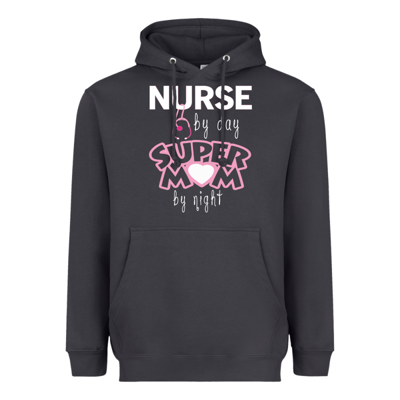 Nurse By Day Super Mom By Night Heavyweight Hoodie by artisFamous | Teevron