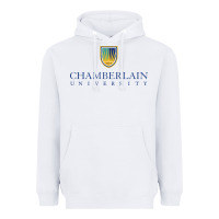 White Chamberlain College Heavyweight Hoodie - artisFamous