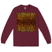 Burgundy tiger seamless pattern Long Sleeve Tee - BundleAndBundleShop