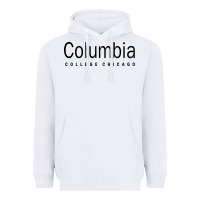 White Columbia College Chicago Heavyweight Hoodie - artisFamous