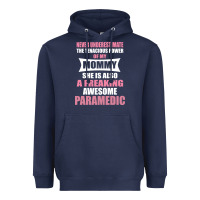 Navy never underestimate mommy paramedic Heavyweight Hoodie - artisFamous